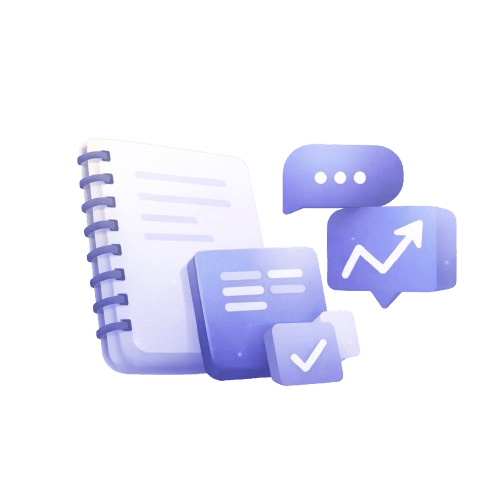 Feature overview icon with lock, trend insight, and guided path